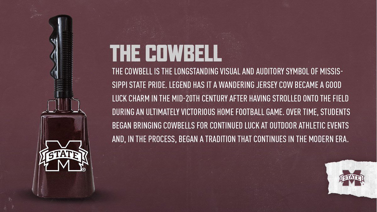 Can’t wait to experience the cowbell this weekend helping to make Davis Wade the loudest stadium in the Country this year!  #HailState 🐶