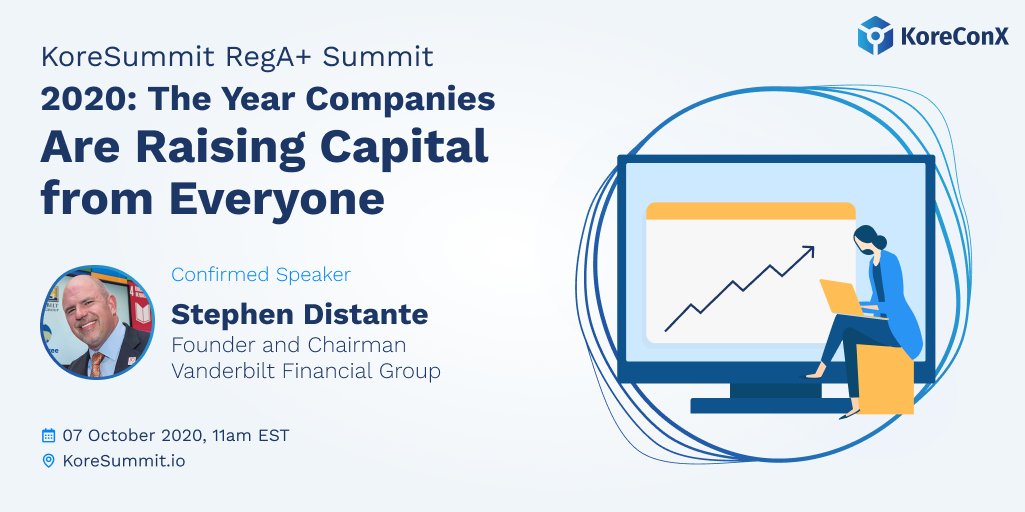 Steve Distante, the Broker-dealer for the impact companies, speaking at KoreSummit Reg+ 2020
100% online, 100% Free.
 
Register Today buff.ly/3345QZ6
#koresummit #koreconx #equitycrowdfunding #rega2020 #socialimpact