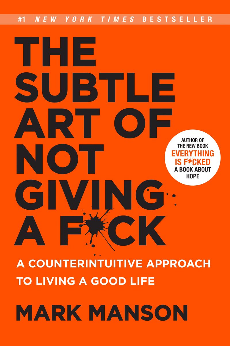 9. “The Subtle Art of Not Giving a F*ck” - @IAmMarkManson It’s not about giving a f*ck MOREIt’s about giving a f*ck LESSAnd, only giving a f*ck about what is important NOWIf you are looking for a book that teaches focusing on what matters, then this book is for you!