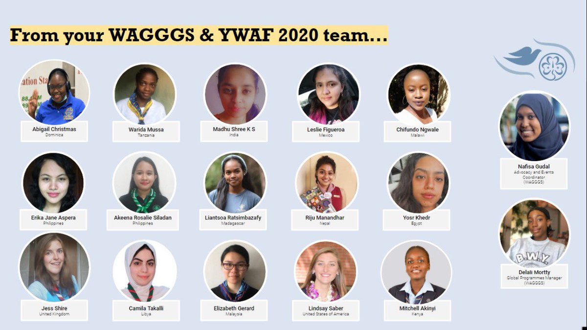 Get to know the #YWAF2020 heroines behind today’s innovative mastermind session in #YOUNGA2020 on #ImagePressure &amp; #Inequality: A journey towards #SelfEsteem. 

<a href="/wagggsworld/">World Association of Girl Guides and Girl Scouts</a> <a href="/btg_ventures/">BridgingTheGap</a> <a href="/kellyalovell/">Kelly Lovell</a> <a href="/Dove/">Dove</a> <a href="/UN/">United Nations</a> #MentalHealthAwareness #BodyPositivity #ImagePressure