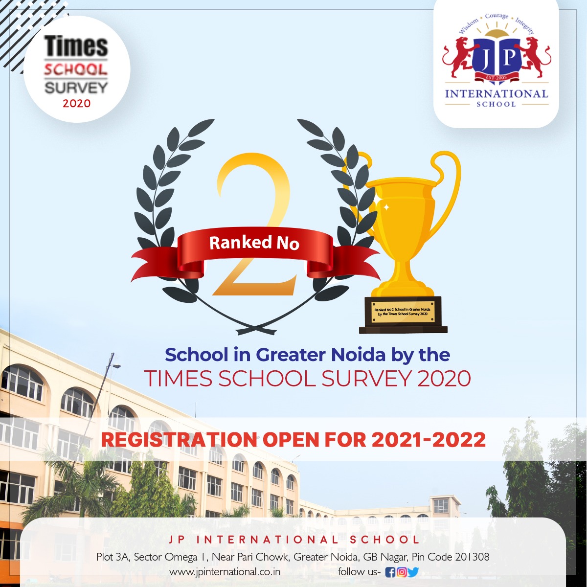 SparshIntlSchl's tweet photo. Elated and proud to share that we continue to be one of the best schools of Greater Noida

#jpis #jpinternationalschool #BestSchoolinGreaterNoida #Ranked2 #Greaternoida #Ranked2School #Ranked2SchoolinGreaternoida #TimesSchoolSurvey2020 https://t.co/GwwCappVC2