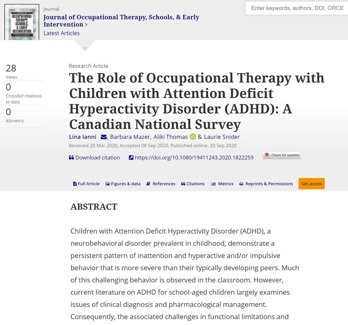 McGill Physical & Occupational Therapy (@mcgillrehab) on Twitter photo New from #McGillSPOT Ms. Ianni & Dr.s Mazer, Thomas, & Snider "The Role of Occupational Therapy with Children with Attention Deficit Hyperactivity Disorder (ADHD): A Canadian National Survey" #adhd <a href="/aliki_thomas/">Aliki Thomas</a> <a href="/lm_snider/">Laurie Snider</a> mcgill.ca/x/4bs New from #McGillSPOT Ms. Ianni & Dr.s Mazer, Thomas, & Snider "The Role of Occupational Therapy with Children with Attention Deficit Hyperactivity Disorder (ADHD): A Canadian National Survey" #adhd <a href="/aliki_thomas/">Aliki Thomas</a> <a href="/lm_snider/">Laurie Snider</a> mcgill.ca/x/4bs
