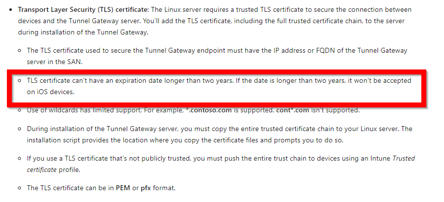 cbrhh's tweet image. Today our first PoC with #MSTunnel is starting. Lesson of the day: Keep an eye on the age of your certificates, apple tightens the thumbscrews: 

support.apple.com/en-us/HT211025
bit.ly/34gdn6e