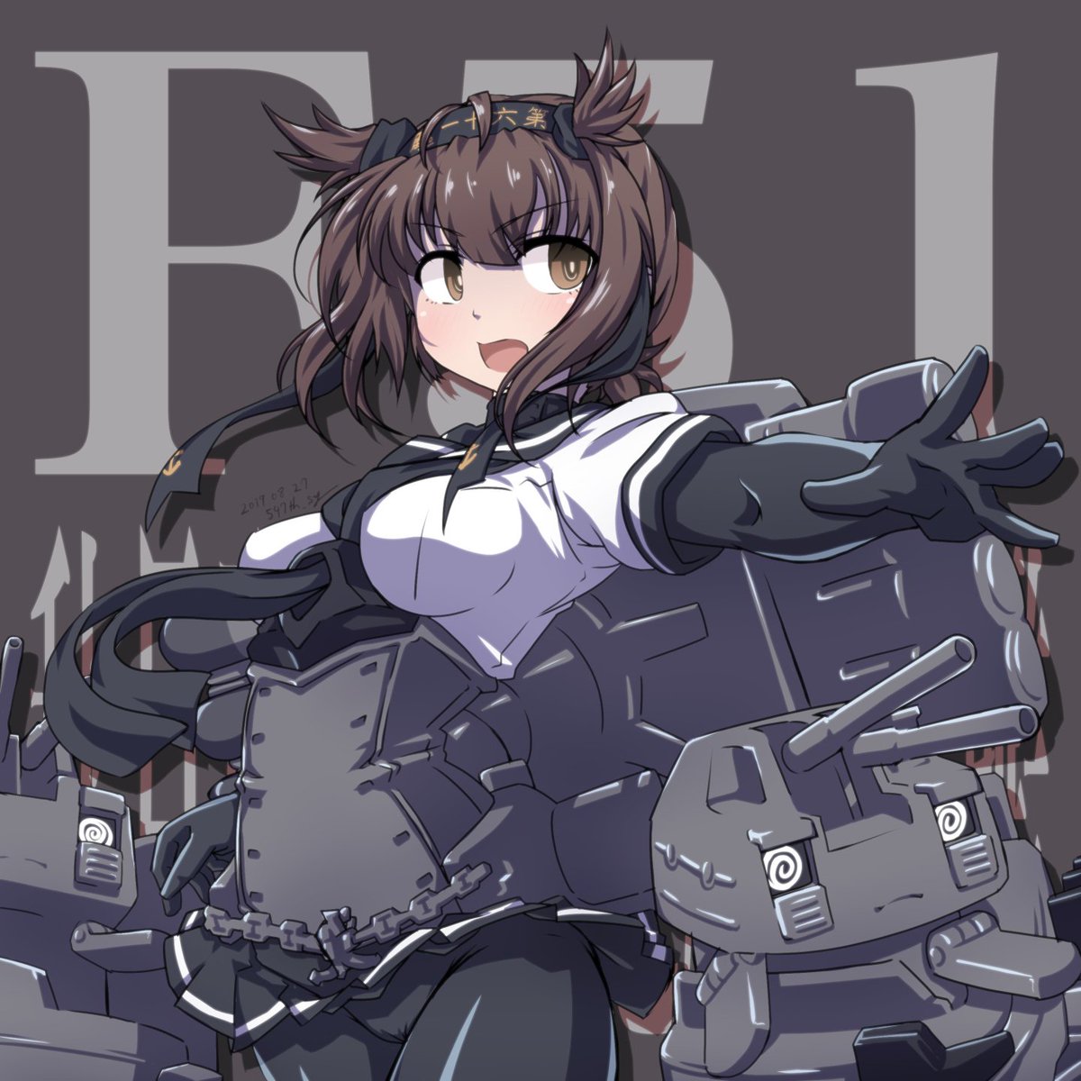 初月(艦これ) 「過去絵の再掲で初月さんとサラトガさんを描いた気に(以下略 」|547th_syのイラスト