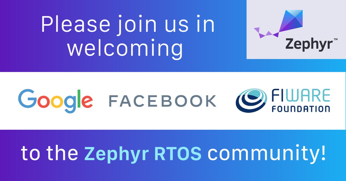 ZephyrIoT's tweet image. Big #NEWS today - @Google & @Facebook select @ZephyrIoT for its next generation of products!  We also welcome @FIWARE, celebrate #ZephyrIoT 2.4.0 and more! bddy.me/30oaQ9c @fbOpenSource @GoogleOSS #opensource #RTOS #IoT #security @EProsima #MicroROS