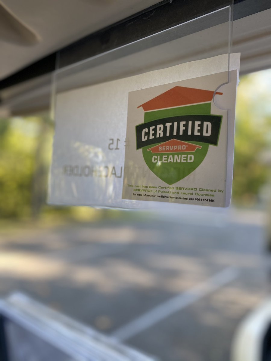 SERVPRO9229's tweet photo. We made sure these golf carts were
Certified SERVPRO Clean this morning before the Young Professionals Lake Cumberland golf scramble! #SERVPROcleaned https://t.co/gly9yga7dS