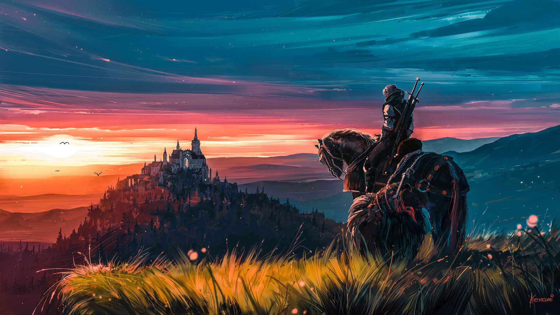 The Witcher on Twitter "Beyond Hill and Dale by Aenami_Art https//t
