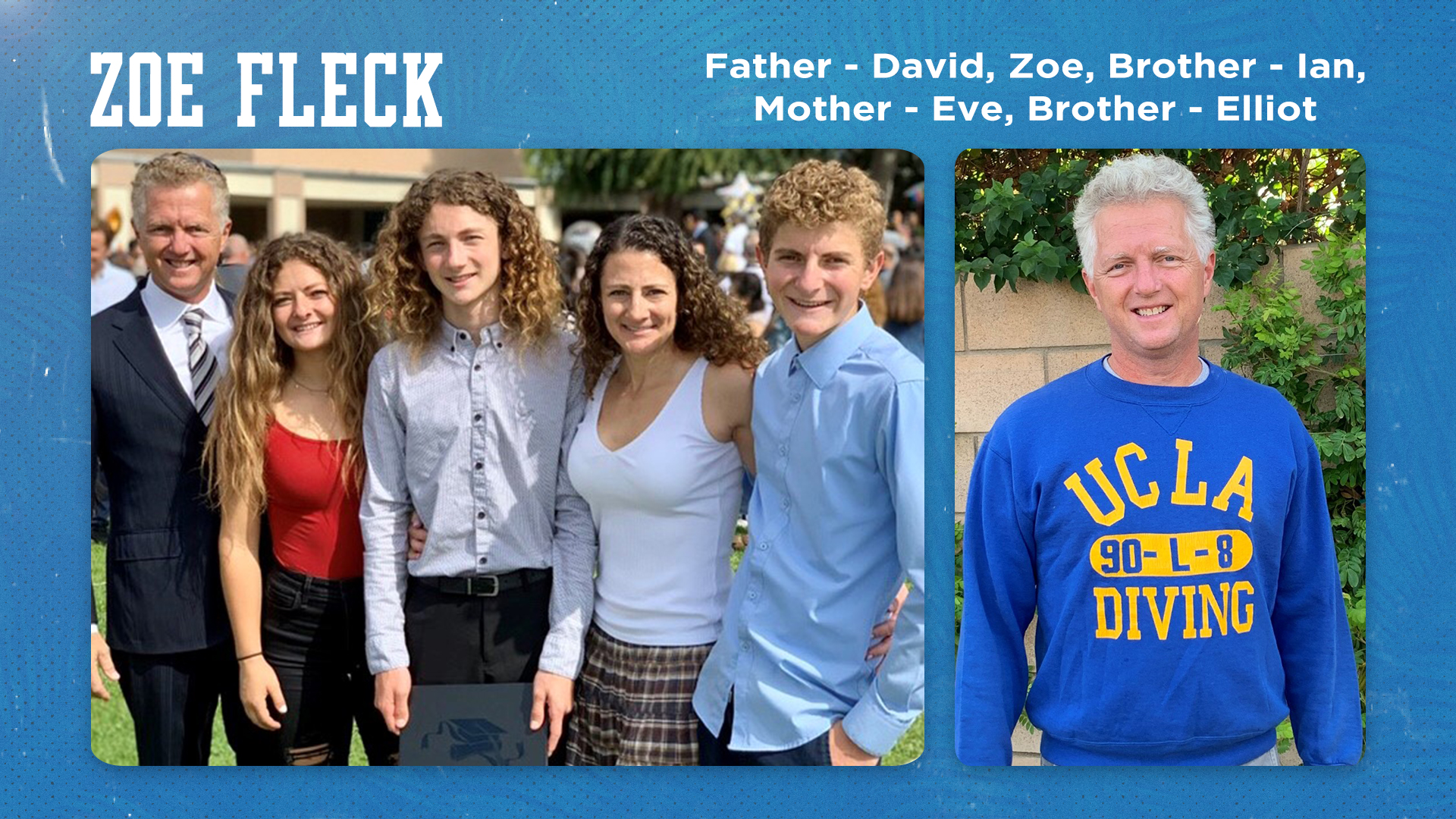 UCLA Women's Volleyball on X: Zoe Fleck is a Bruin legacy. Her father,  David, was a two-time All-American diver at UCLA, winning the 10-meter  platform title at the 1993 Pac-10 Championships. Her