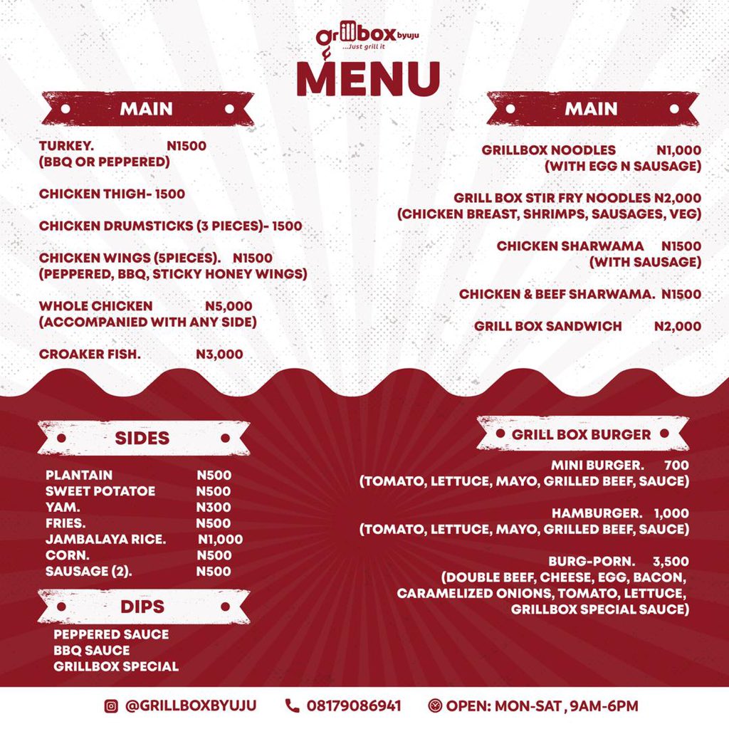 grillboxbyuju's tweet photo. Everything on our menu is available to order https://t.co/Q9vquM761u