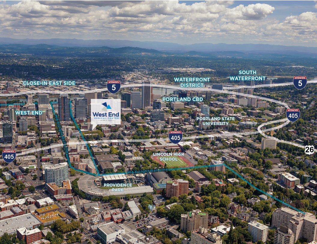 Perfect walkability score of 100!!! West End Medical Center is a state-of-the-art medical building developed by <a href="/RendinaHRE/">Rendina HRE</a> Located adjacent to the Pearl &amp; PSU/Museum Districts in #Portland.  Find out more: cushwk.co/3jjbtbk #MedicalOfficeBuilding #MOB #CRE  #Westend