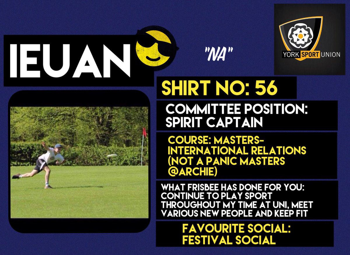 MEET THE COMMITTEE!

It's Ieuan Phillips as the spirit captain!