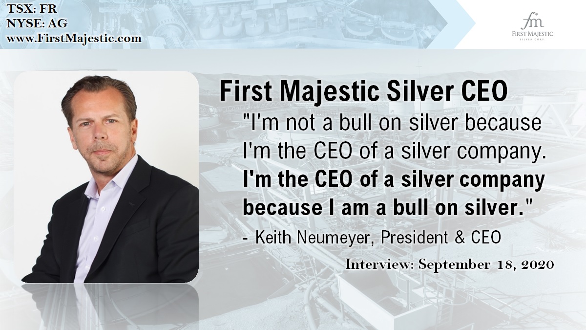 "I'm not a bull on silver because I'm the CEO of a silver company. I'm the CEO of a silver company because I am a bull on silver." <a href="/keith_neumeyer/">Keith Neumeyer</a>, President &amp; CEO, First Majestic Silver <a href="/FMSilverCorp/">First Majestic</a> #Silver $FR.TO $AG #tripledigitsilver $SLV Link: youtube.com/watch?v=vk-kv-…