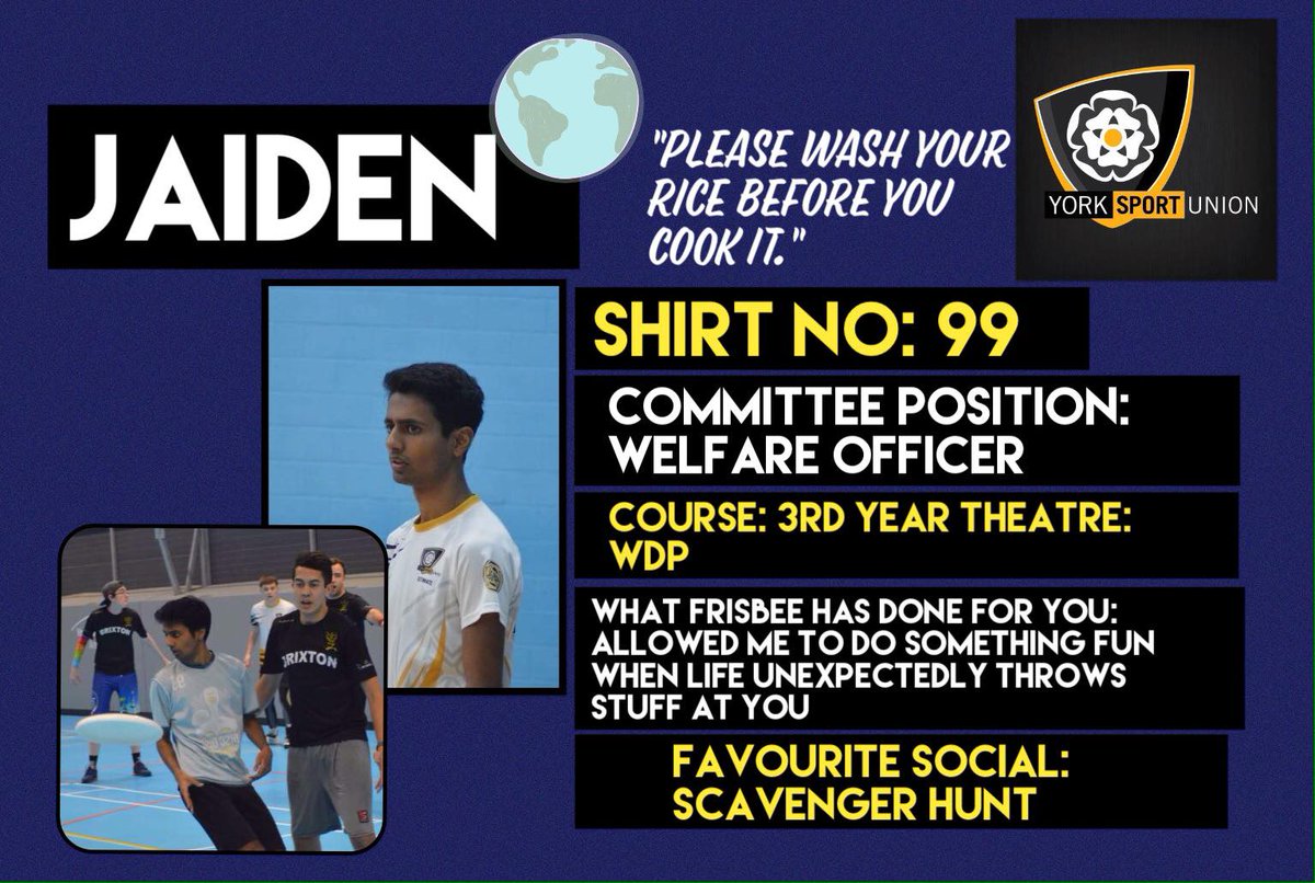 MEET THE COMMITTEE!

It's the welfare officer! Jaiden Mistry is his name and he means business...