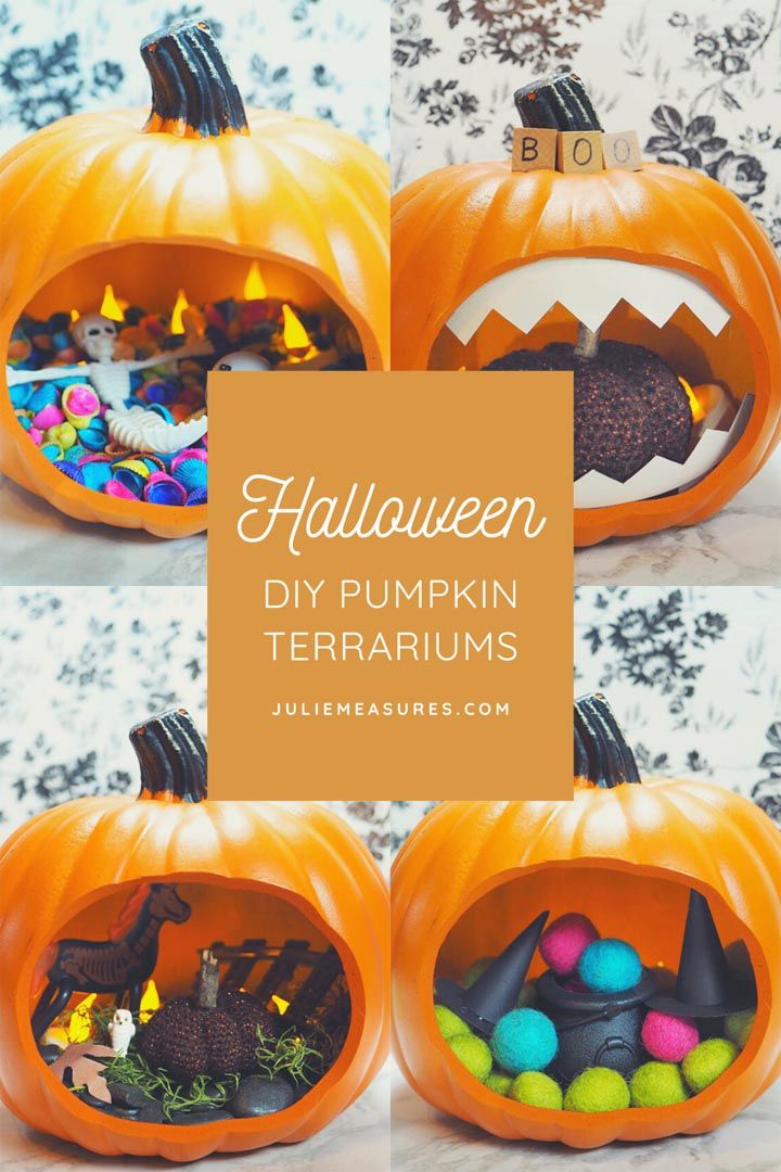 Four fun and easy DIY Pumpkin Terrarium ideas that are perfect for Halloween! --> buff.ly/33Opuav