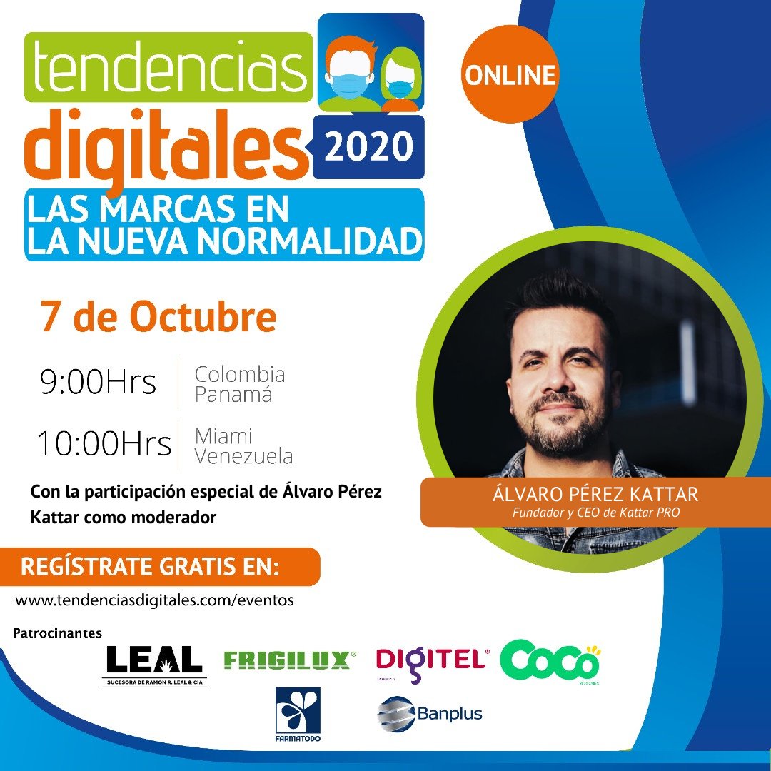 ¿Todavía no te inscribes a nuestro evento Tendencias Digitales 2020?

Contaremos con la participación especial de <a href="/AlvaroRPK/">Alvaro Perez-Kattar</a> , Fundador y CEO de Kattar PRO, como moderador del evento

🗓 7 de octubre
⏰9 am. Panamá/Colombia - 10 am. Venezuela/Miami

🔗mtr.cool/apsliapxnb