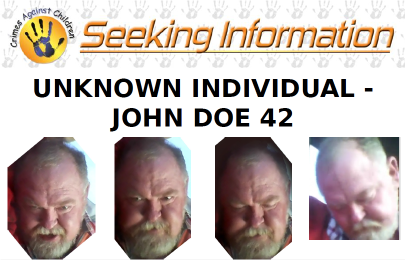 Seeking Information poster for Unknown Individual- John Doe 42.