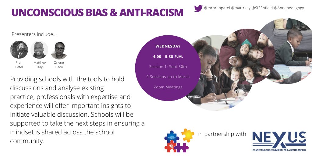 What a great session-an introduction to anti-racism-our 1st #unconsciousbias &amp; #antiracism #professionallearning #cpd <a href="/MrPranPatel/">Mrpranpatel</a> led a new community of professionals-already looking forward to the next session! No.2 is with <a href="/MattRKay/">Matthew R. Kay</a> Register: bit.ly/Enfieldunconsc…