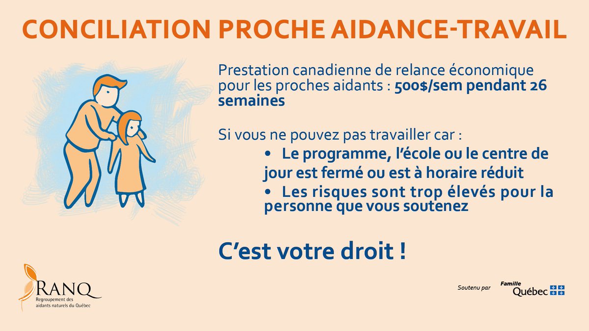 ProcheaidanceQc's tweet image. Prestation de relance économique pour les personnes #prochesaidantes. La chambre des communes l'a adopté, au tour du Sénat. Pour les proches aidants, c'est une urgence de les soutenir financièrement maintenant que la #PCU est terminée. #PCRE #canpoli