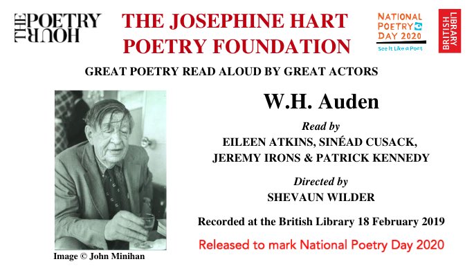 thepoetryhour's tweet photo. Tomorrow we celebrate #NationalPoetryDay2020 by broadcasting our #WHAuden readings from @britishlibrary
#Auden said: ‘No poem which is not better heard than read is good poetry‘.
#ThePoetryHour #Actors #Poems #Poetry #PoetryReadAloud
#Vision #ShareAPoem
Get Link tomorrow a.m. https://t.co/BVCXDremnC