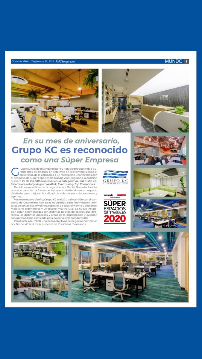 La nota del mes de septiembre ¡nos encanta 🤩¡ #Aniversario #expansion #KCAMexico 

 <a href="/ElAsegurador/">El Asegurador</a>