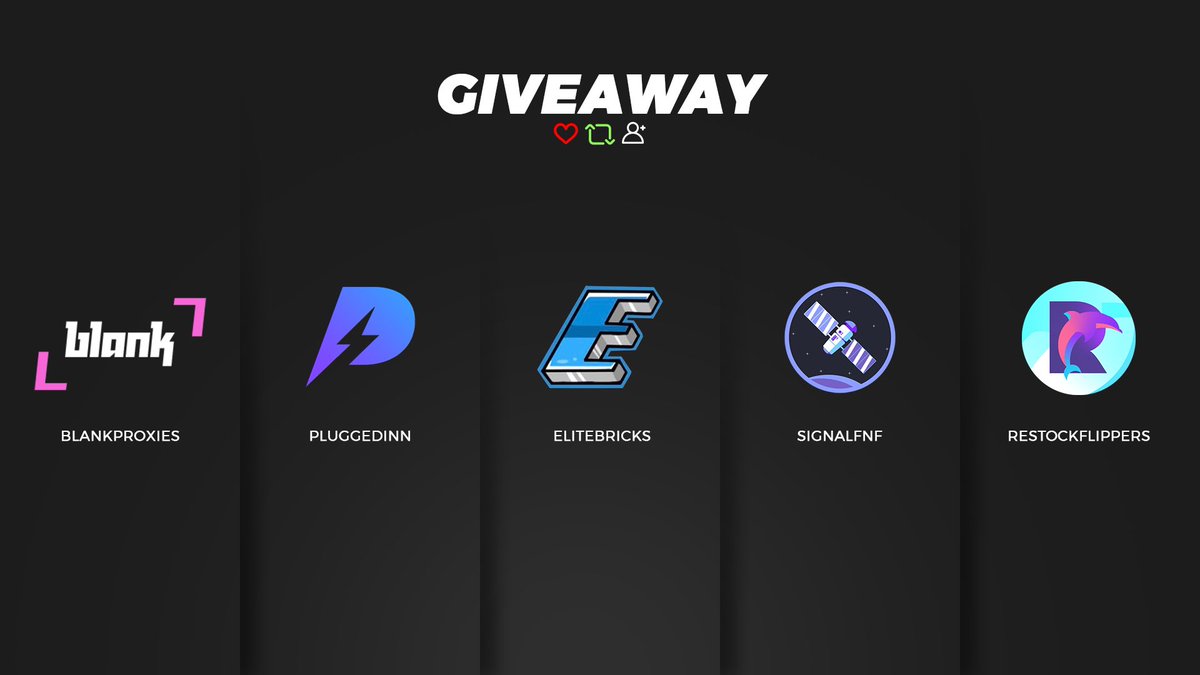 BlankProxies's tweet image. 😈 Giveaway Time 🎉

1x @BlankProxies 1GB Resi
1x @pluggedinn Monthly
1x @EliteBricks Invite
1x @SignalFNF Monthly
1x @restockflippers Invite

🚨 Rules 🚨
- Follow all accounts
- RT
- Tag 1 Friend

Good Luck! Ends in 48 hours 💫🥳