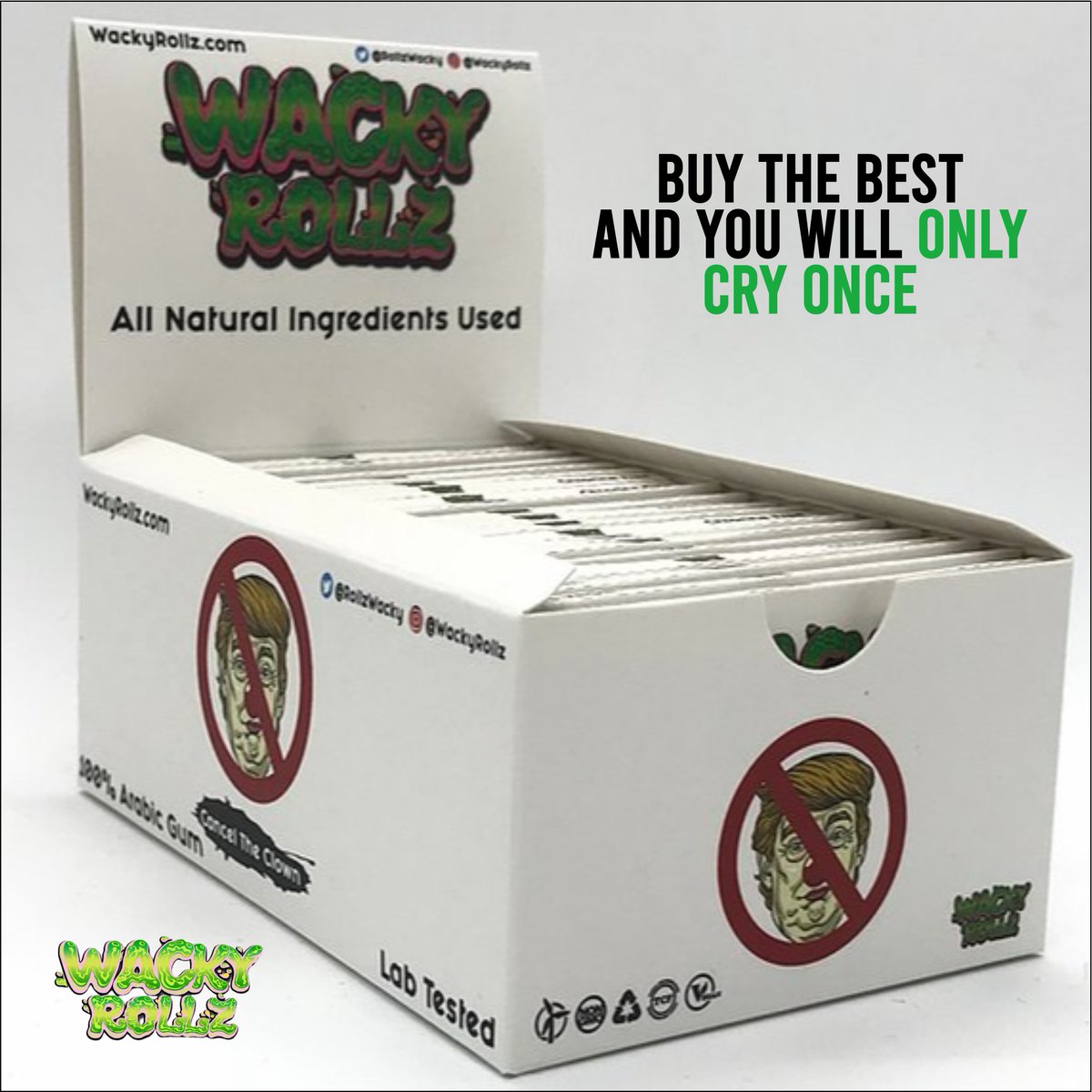 RollzWacky's tweet image. Buy less, choose well, and make it last.
Wacky Rollz brings comedy into the rolling experience; bringing forth wacky and comedic rolling papers to the world. Any user of rolling paper can enjoy a Wacky Rollz experience.
____
🌐 wackyrollz.com
.
#wackyrollz #mixandmatch