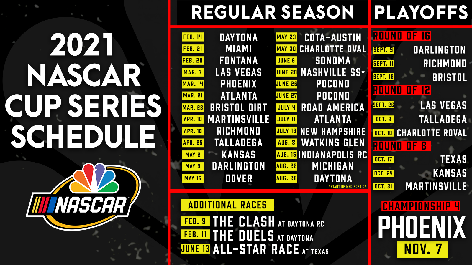 Printable Nascar Schedule Customize and Print