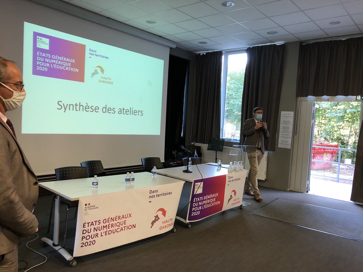 DaneTlse's tweet photo. [#EGNToulouse] Temps de synthèse des ateliers sur les 5 thématiques des #EtatsGenerauxNumerique dans les 8 départements de l’@actoulouse, pour conclure les échanges territorialisés. 
Merci aux équipes des #DSDEN, inspecteurs et @reseau_canope pour cette organisation très réussie https://t.co/fnmpHmBIZA