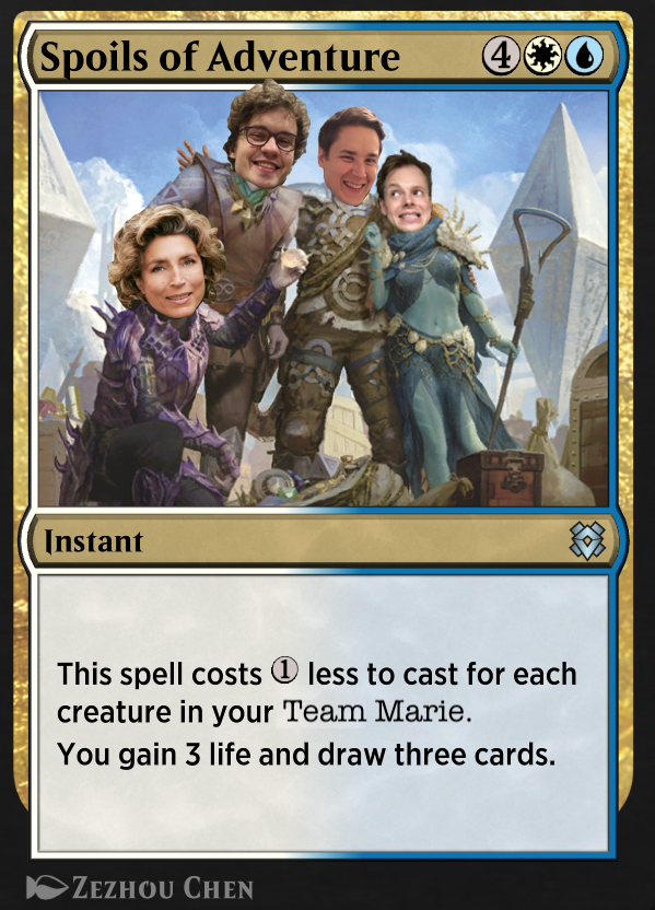 TeamMarieMarie1's tweet photo. Quand on drafte #zendikarrising avec la Team Marie, la Party est au complet !  
#MTGZendikar #MTGA #MarieTheGathering #Limited https://t.co/evBi36l9xt