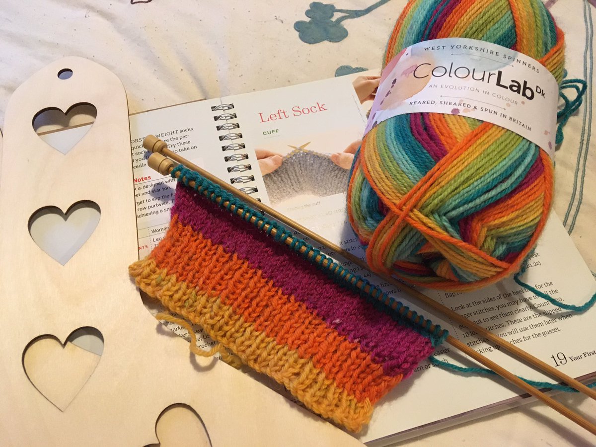 HandKnittedLove's tweet photo. I’ve started more socks 🧦 with this wys colourlab dk wool it’s gorgeous to knit with and I love knitting my socks straight #alicecurtis #knityoursicksstraight #socks #WYS #wool #colourlab #westyorkshirespinners #knitting #britishwool #handmade #handknitted #sockblocker #therapy https://t.co/hcrbPZkFfY