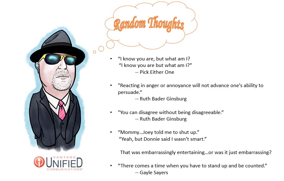 VantageUnified's tweet photo. Random Thoughts No.64 - 09.30.2020
#ucaas #ccaas #cpaas #unifiedcommunications #voip #hostedpbx #expectmore #expectbetter #communicatemore https://t.co/KPivNbdR1T