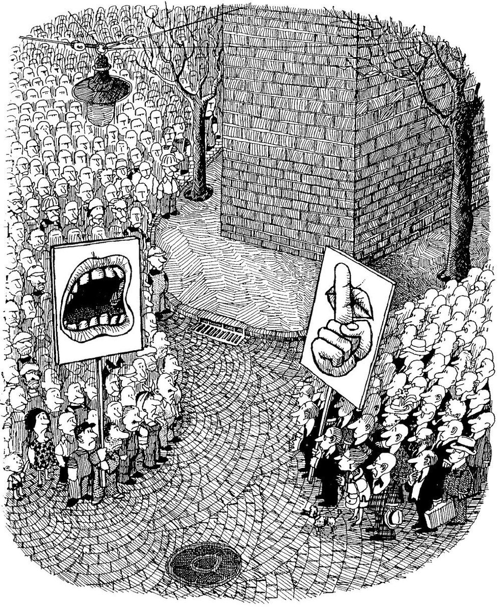 ¿En qué lado crees que Quino te dibujaría?

Los que amamos el humor gráfico crítico, disidente, altanero, que cuestiona siempre al poder no importa de dónde venga, estamos de luto hoy.