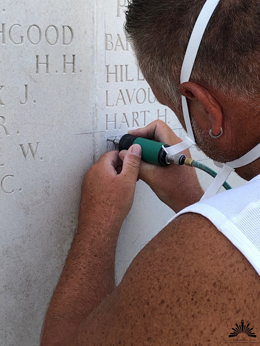 sirjohnmonash's tweet photo. Thank you to @CWGC for honouring &amp; caring for the fallen. Recently, the names of 2 missing soldiers were added to the panels of the Australian National Memorial in Villers-Bretonneux. #LestWeForget https://t.co/Bpg3z6bIjb