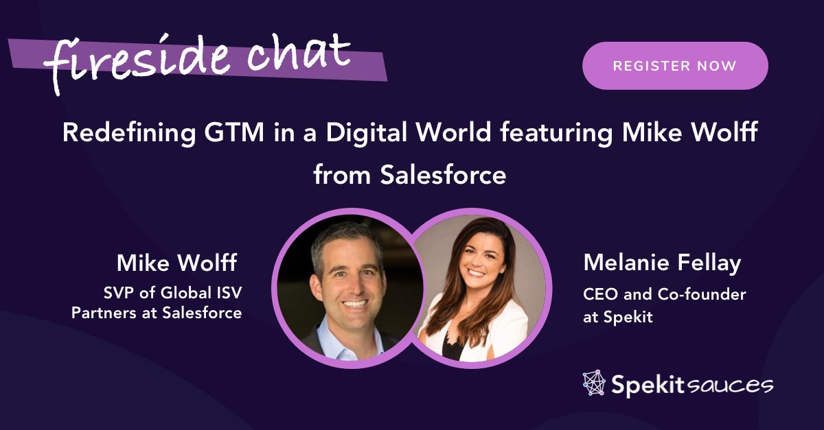 🚀 Join <a href="/mike_wolff/">Mike Wolff</a>, SVP of Global ISV Partners at Salesforce, this FRIDAY for a fireside chat to learn how companies like Salesforce are redefining go-to-market in a digital-only world and tips for #Salesforce partners.

Register FREE here -> bit.ly/2SeKgdY