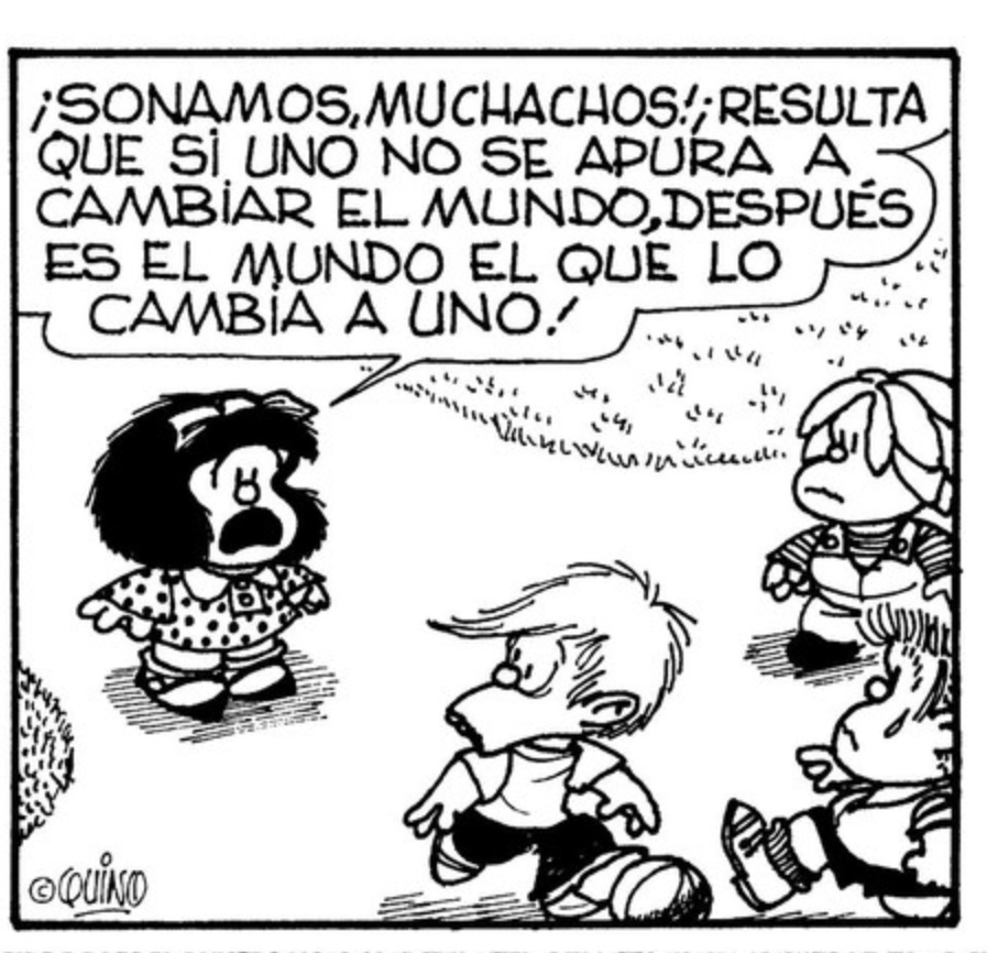 TeiaG2012's tweet photo. S'hauria de fer un gran homenatge a #Quino, #dibuixant, però tb #filòsof, i #humanista, i #psicòleg, i... #Mafalda i cia. ens han mostrat com som i com és el món en q vivim. Les seves tires ens han fet pensar i riure perquè ens identifiquen i identifiquen als q ens envolten. ACS https://t.co/CPYZ61Wvy5