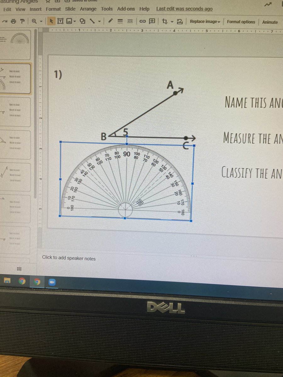 #remotelearning Ss use protractors in a google slide lesson! #handsonlearning #geometry #welovemath #MTHS@MTHS_Pride <a href="/MTSDnews/">MTSD News</a>