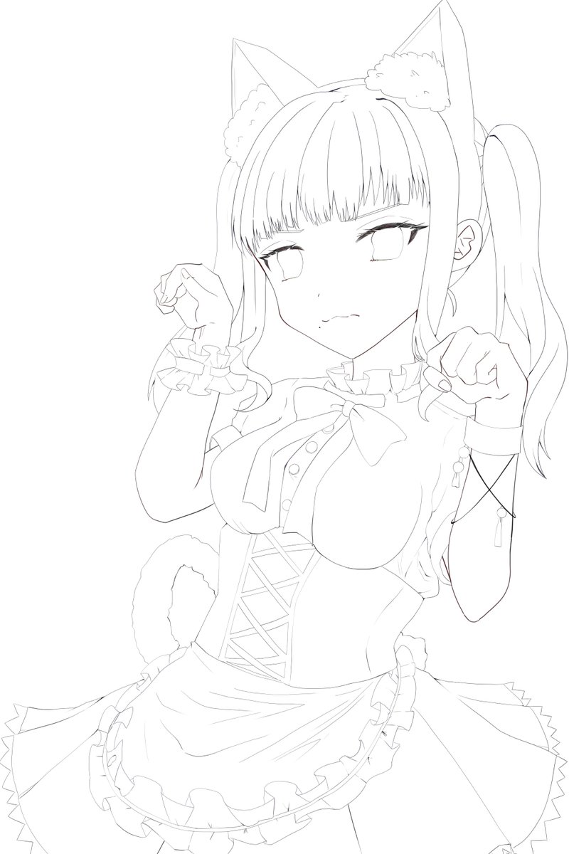 @irone0_0 よければお願いします!
ラ!の黒澤ダイヤちゃんの線画です。 