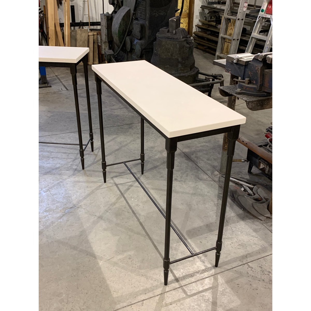 EvanLewisInc's tweet photo. A pair of Treviolo Console Tables. #evanlewisinc #customfurniture #evanlewissculptor #studiofurniture #design  #madetoorder #handmade #contemporarydesign #artanddesign #contemporarydecorativearts #moderndesign #luxury #interiorinspo #handcrafted #sculpturalfurniture #artfurniture https://t.co/tXmkyQyU03