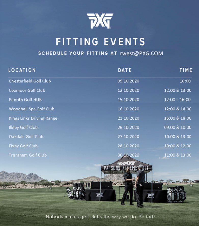 🚨Northern October PXG Events🚨

DM, call our 0800 hotline or email to book a free fitting.