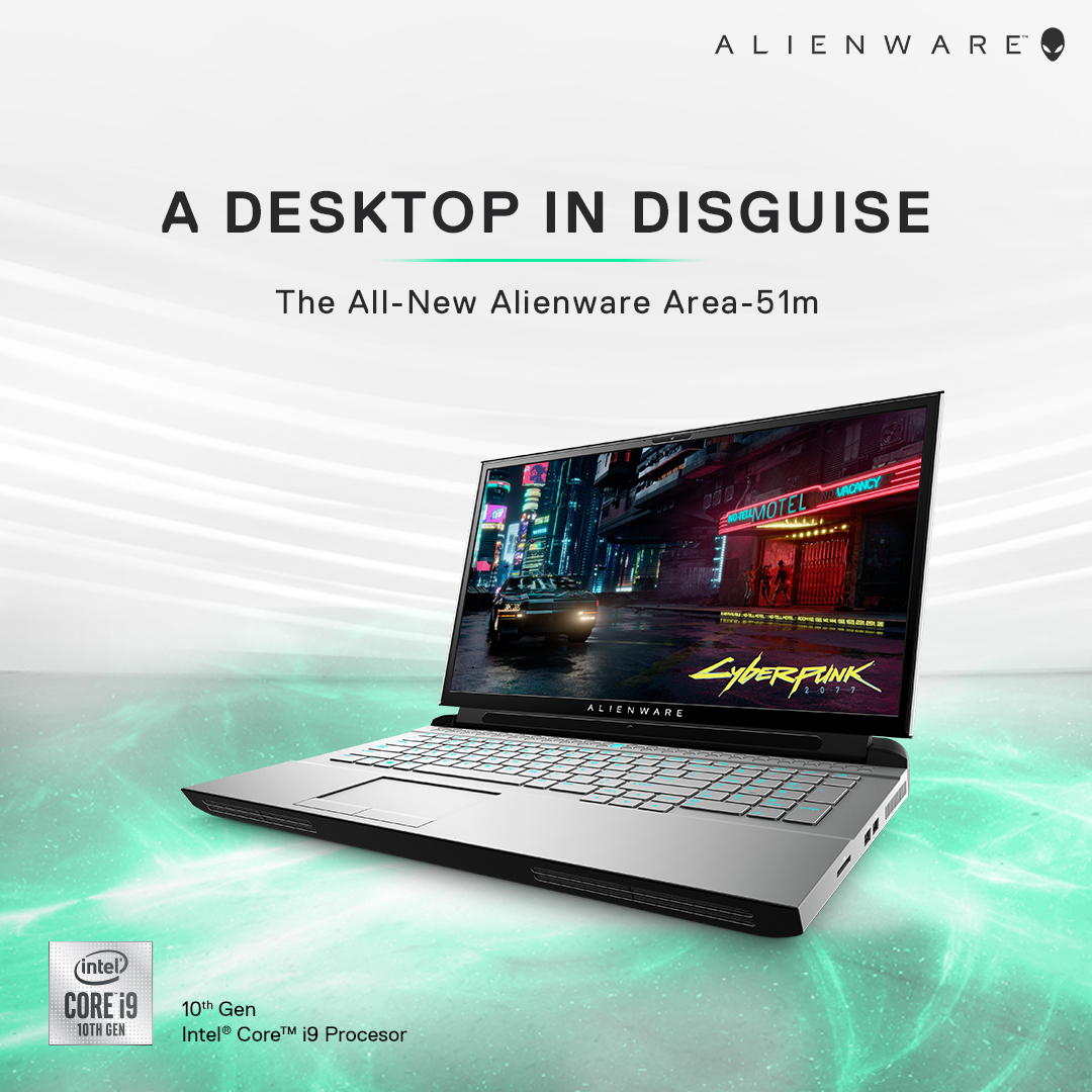 Dell_IN's tweet photo. With overclockable and upgradeable desktop processors and graphics, the all-new #AlienwareArea51m gaming laptop is pure desktop power in rare form. @IntelIndia  

Start exploring now https://t.co/KdKxgYQFFJ
Now available at Dell Exclusive Stores.
#AlienwareIndia #IntelIndia https://t.co/s61ScConVW