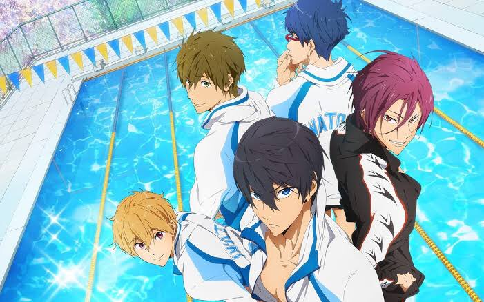 Free! (7.4/10)Haruka Nanase has a love for water and a passion for swimming. In elementary school, he competed in and won a relay race with his three friends Rin Matsuoka, Nagisa Hazuki, and Makoto Tachibana.