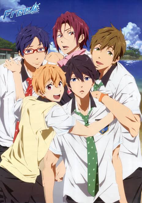 Free! (7.4/10)Haruka Nanase has a love for water and a passion for swimming. In elementary school, he competed in and won a relay race with his three friends Rin Matsuoka, Nagisa Hazuki, and Makoto Tachibana.