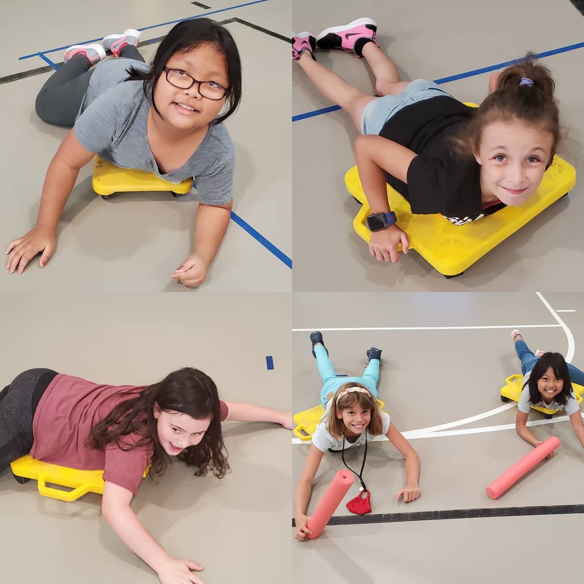 JenksWestPE's tweet photo. This week and last, students learned about hand washing, spatial awareness, hydration, and proper breathing techniques to name a few. Classes have enjoyed several superhero warmups, playing tag games, doing scooters, and playing the popular Rock Paper Scissors game! #westisbest https://t.co/ykXguhGuFP