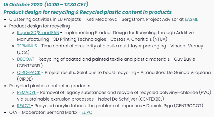 H2020TERMINUS's tweet photo. Register for the Plastics Circularity Multiplier conference!
On the second day, @VincentVerney will present @H2020TERMINUS &amp; speak about the circularity of #multilayerpackaging ♻️
More information: https://t.co/nymwh8ilE7

#circulareconomy #plasticpackaging https://t.co/rQnUu17Gqp