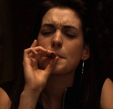 Anne Hathaway smoking in #lockdown she's about to bring it. Anne's  characters performances of her smoking. Character smokes, it's about to go  down