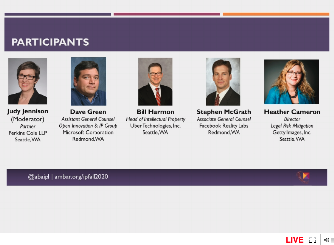 The <a href="/abaipl/">ABA-IPL</a> IP Fall Institute's event, Emerging IP Issues for In-House Counsel, is officially underway. Got a fantastic panel here, and we're diving right into how the pandemic is impacting IP leader roles. #IPFall2020 <a href="/ABAIPL_LSAG/">ABA IPL LSAG</a> #iplaw #IPlawyers