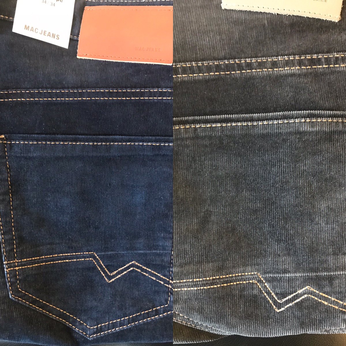 ARIBoston's tweet photo. Just in - MAC new stretch cords in navy and dark gray. #Mensfashion #menswear #cords #ARIBoston https://t.co/dk4Zb6OlRI