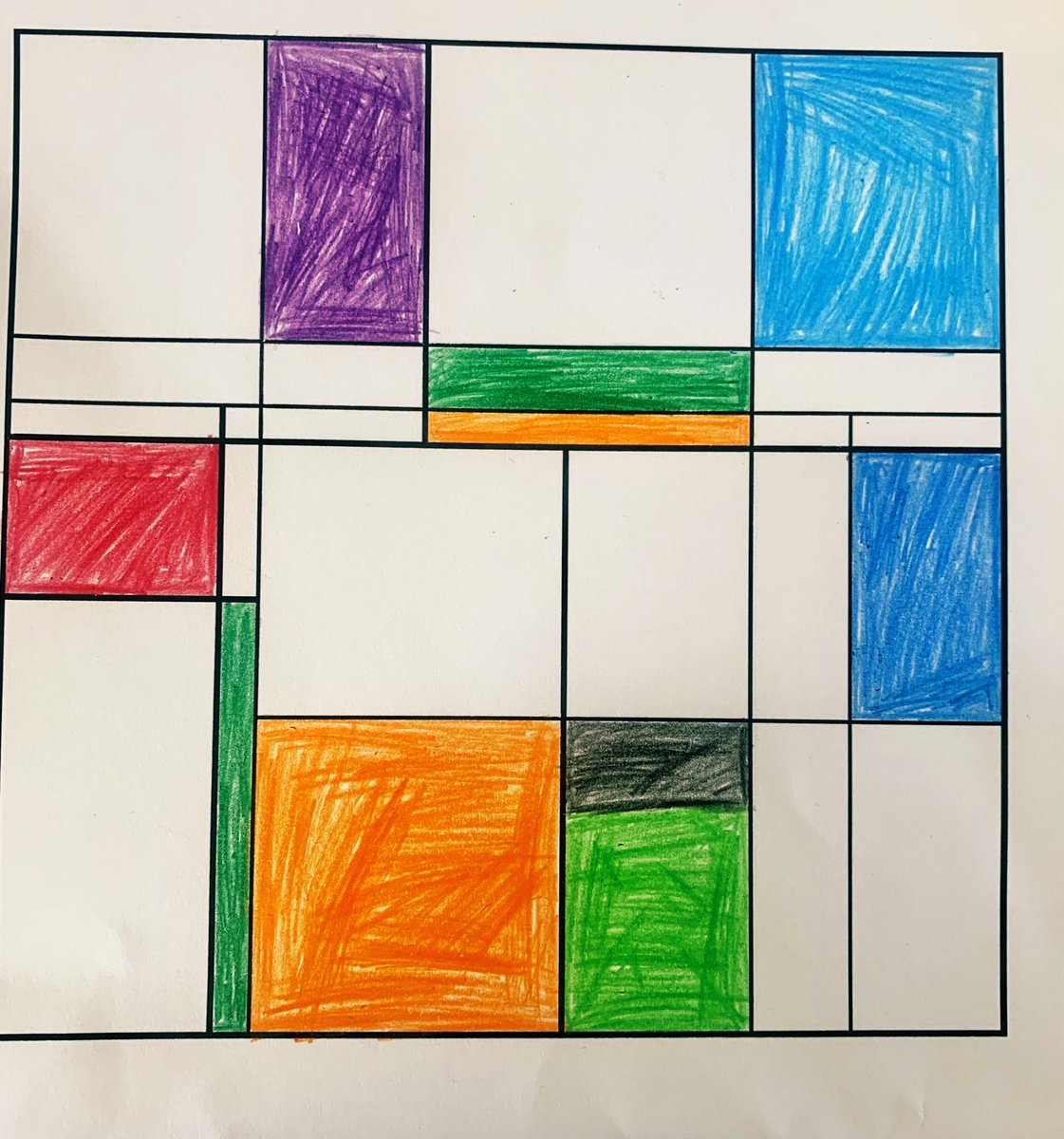 stcadocsprimary's tweet photo. P4B learned about artist Piet Mondrian and had a go at recreating his unique style, focusing on straight lines and angles. #mathsweekscot #MathsWest https://t.co/QSUBPQSVwN
