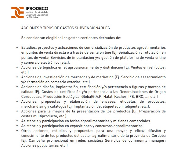 🚨Convocatoria de subvenciones  #Empresas #Agroalimentarias #Cordoba. 
Plazo de solicitud hasta el 19 de octubre. 
Cuantía de las ayudas: 2.000 € por beneficiario
👉 bit.ly/30j69x6
Conceptos subvencionables ⤵