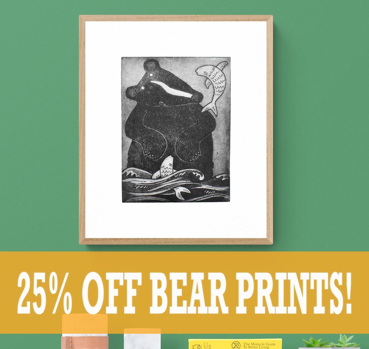 Lucygell's tweet photo. 25% OFF 8 OF MY BEAR PRINTS!🐻⁠
⁠
Just a little reminder about the SALE I'm running in my Etsy shop of 8 of my original bear prints. 

#bearartist #bearillustration #bearstyle #bearseason #screenprintlife #brownbears #grizzlybears #etsysale https://t.co/nH31Vl0PZW